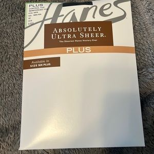 Hanes, plus size 6x, jet black, control top, panty hose. Never worn!
